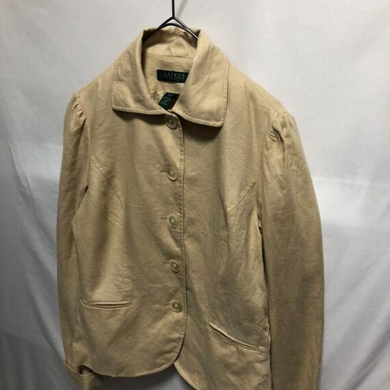 80S 90S Vintage Old Ralph Lauren Linen Jacket Clo… - image 8