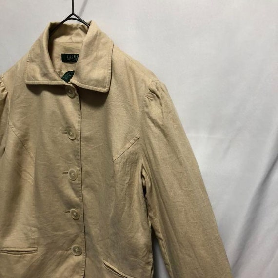 80S 90S Vintage Old Ralph Lauren Linen Jacket Clo… - image 3