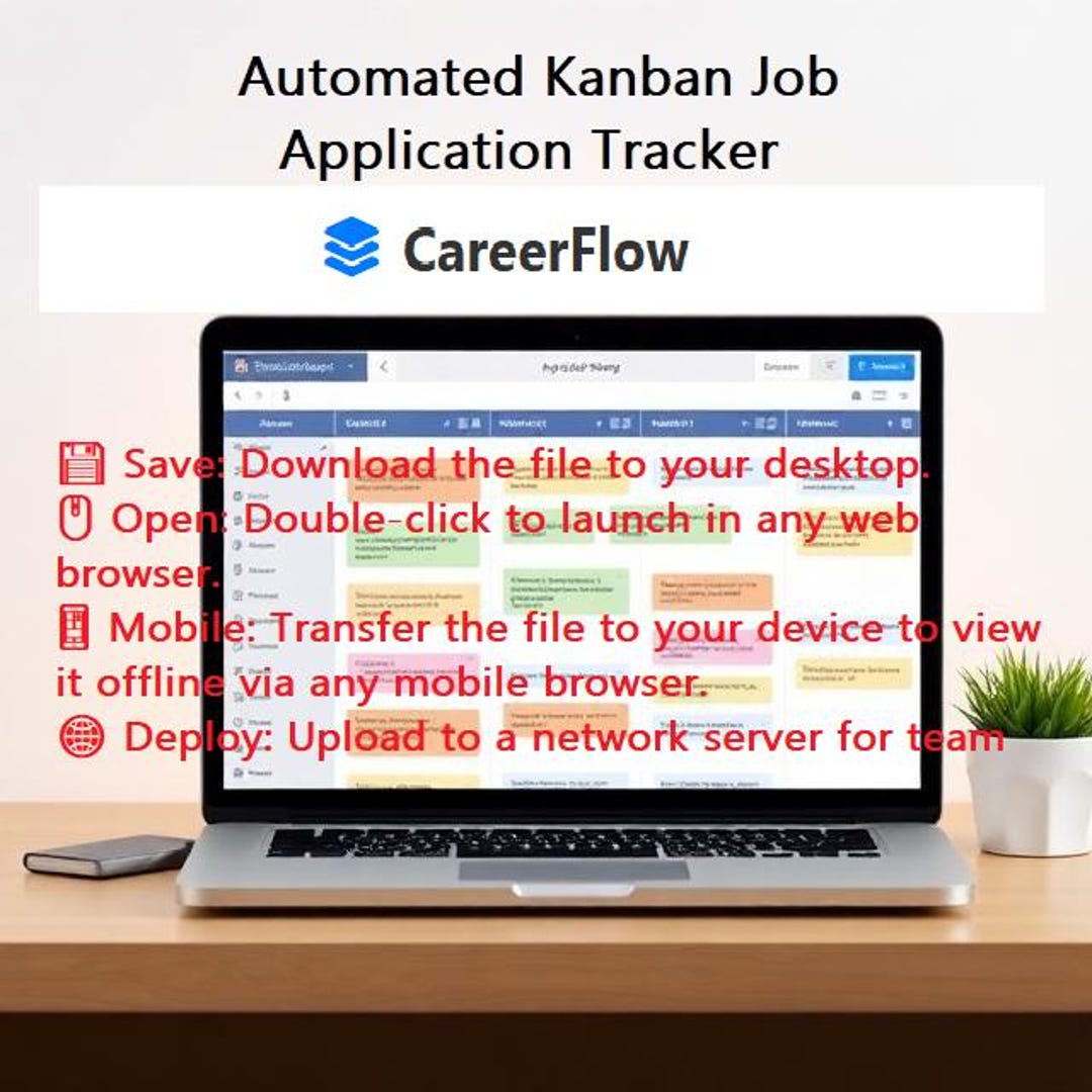 automated job workflow | krennt craven Images High... Automated Kanban Job Application Tracker - Etsy