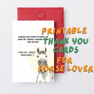 Cartes de remerciement cheval, cartes de remerciement cheval drôle, amoureux des chevaux, dire gratitude, cartes de remerciement, carte numérique