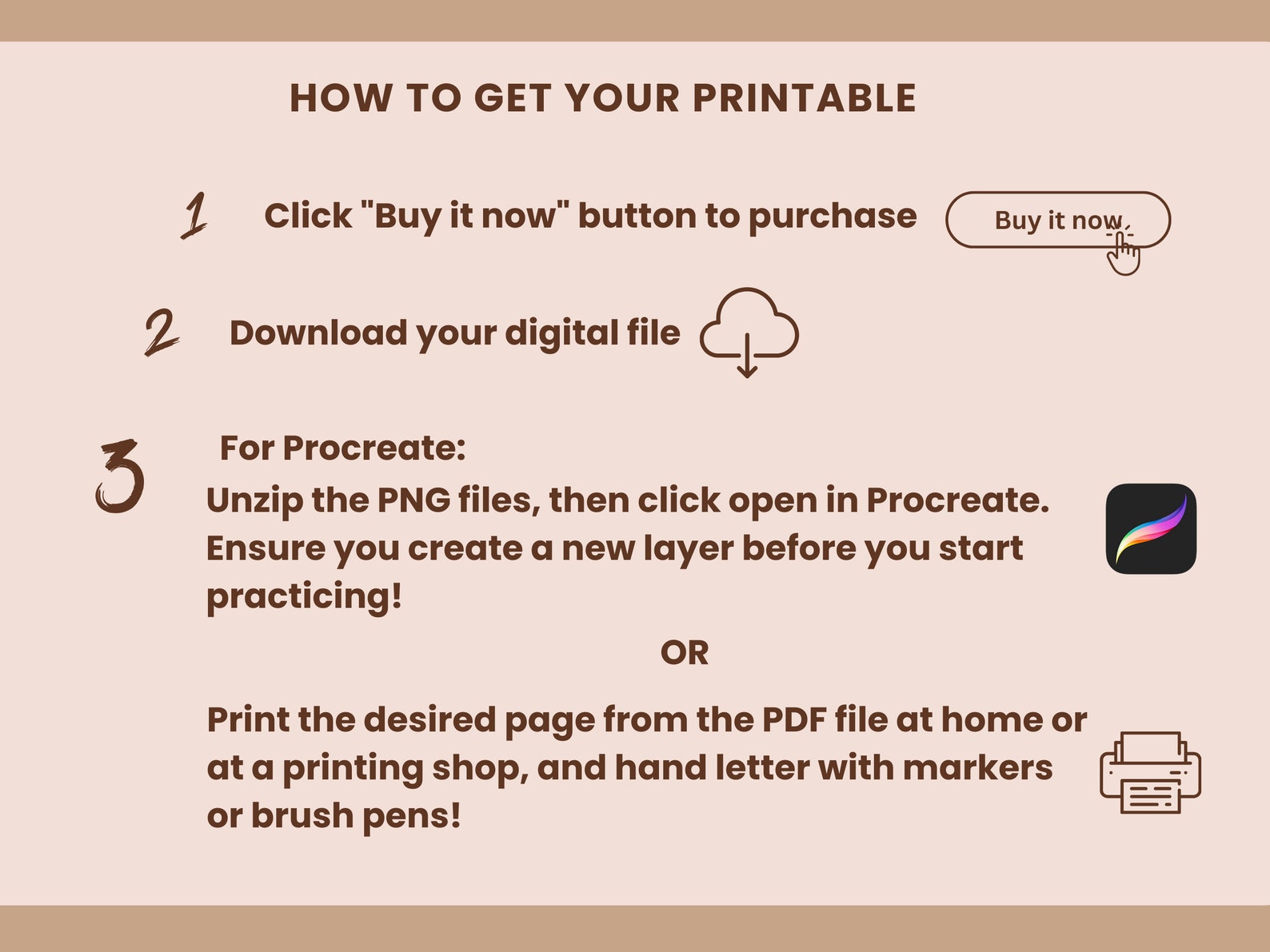 20 Procreate Lettering Brush, Printable Hand Lettering Practice Sheets ...