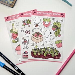 Strawberry Sticker Sheet Set of 3