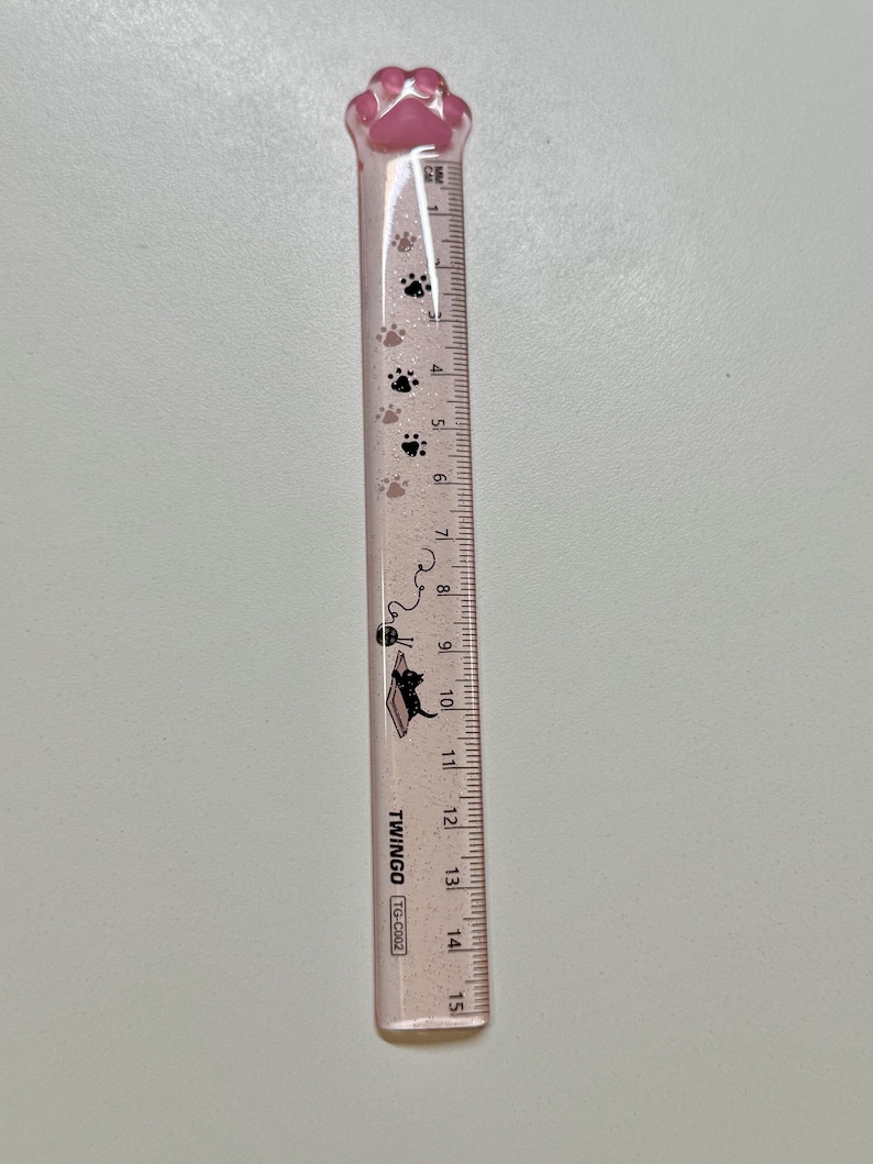 Top Cat R Value Ruler Pink Cat Paw Ruler With Glitter Details - Etsy