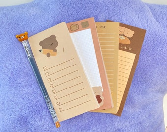 Bear Notepad, Memo Pad, Stationery, List Pad