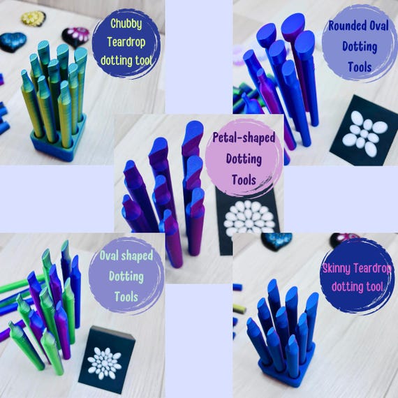 Outils de dotting en forme de pétale – Mandala, pointillisme, peinture, poterie, porcelaine froide, mixed media - France