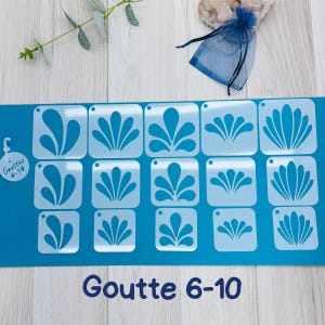 15/30 Mandala Stencils, Model Gouttes, Swoosh Stencil, Drawing Stencil, Dot mandala patterns, geometric symmetry, reusable.