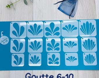 15/30 Mandala Stencils, Model Gouttes, Swoosh Stencil, Drawing Stencil, Dot mandala patterns, geometric symmetry, reusable.