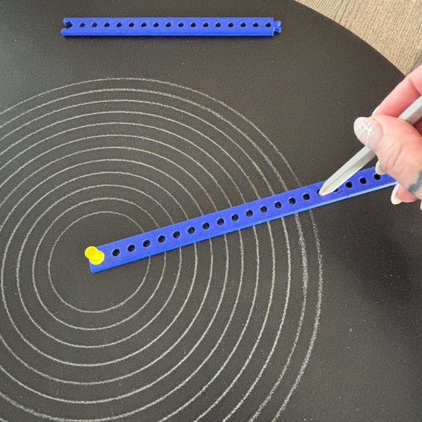Modular Mandala Ruler for Concentric Circles and Mandalas, Fits Canvases 8 to 53 inches | 1 cm or 1/4 inch Spacing