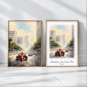 Autódromo José Carlos Pace Watercolor Poster Travel Art Print Brazil Landscape Art Decor Inspirational Wall Art Travel Gift