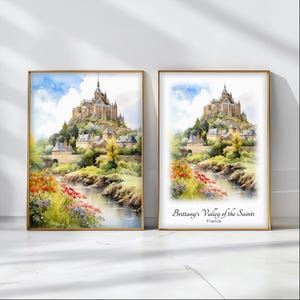 Vale dos Santos, pôster de aquarela, impressão de arte de viagem, França, paisagem, arte, decoração, arte de parede inspiradora, presente de viagem