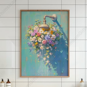 Floral Bathroom Printable Wall Art Botanical Bathroom Print Flower Wall Art Wildflower Watercolor Print Floral Shower Decor Flower Poster