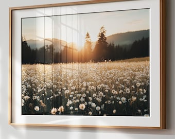 自然の壁アート、メールド湖の風景写真、リビングルームアート、サン