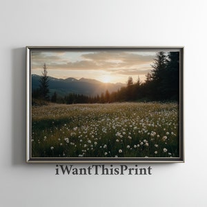 Wildflowers Photography Printable Wall Art Green Nature Digital Print Nature Landscape Wall Art Forest Art Instant Download Nature Art Decor