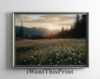 Wildflowers Photography Printable Wall Art Green Nature Digital Print Nature Landscape Wall Art Forest Art Instant Download Nature Art Decor
