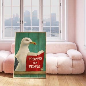 Funny Seagull Bathroom Print Cheeky Toilet Humor Art digital funny-seagull-bathroom-print-cheeky-toilet-humor-art-digital