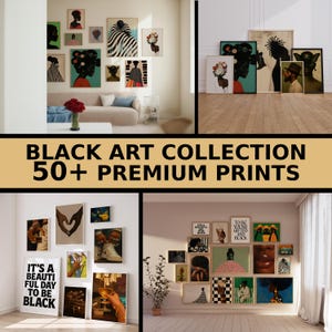 Black Art Gallery Collection of 50+ PRINTS, Black Woman Art, African American Art, Black Art Prints, Black People Poster Printable Black Art