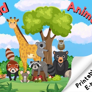 Wildlife knowledge for kids, animals name, habitat, diet, and fun facts of 20-wild animals. Wild animals ebook and printable file.