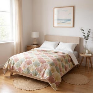 Pink Floral Duvet Cover: 100% Cotton Sateen Watercolor Bedding