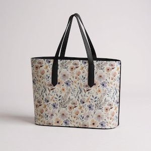 Vegan Leather Laptop Tote Bag: Stylish Printed Work Bag