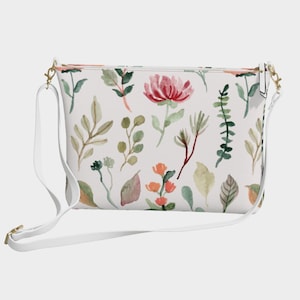 Porte-monnaie en cuir végétalien - Petit sac à main floral | cadeau pour elle | beau sac