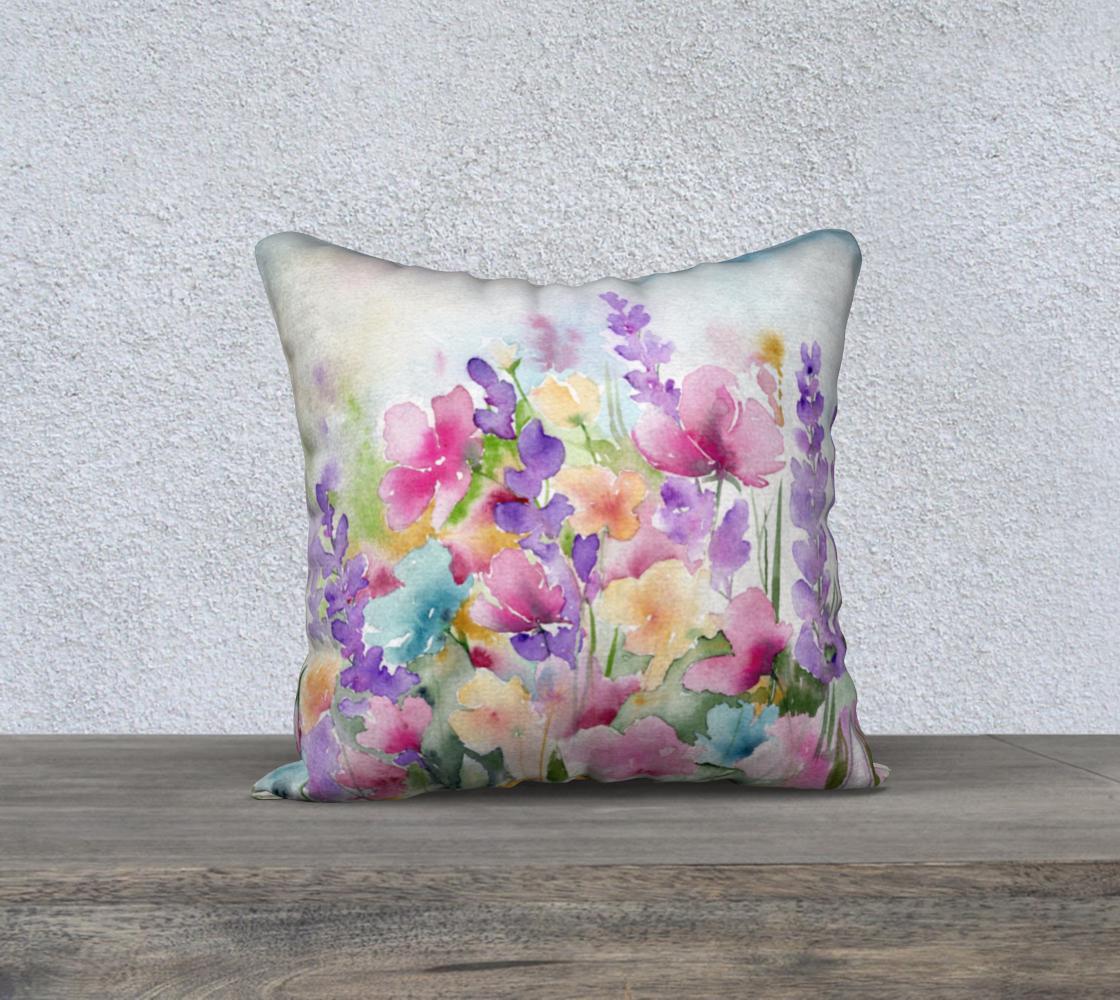 Set Di 4 Federe Per Cuscino 45x45 Cm | Fiori A Acquerello Primaverili Con Citazioni | Lino Poliestere
