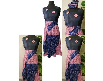 African Print Wax Ankara Bespoke Made Summer Dress.