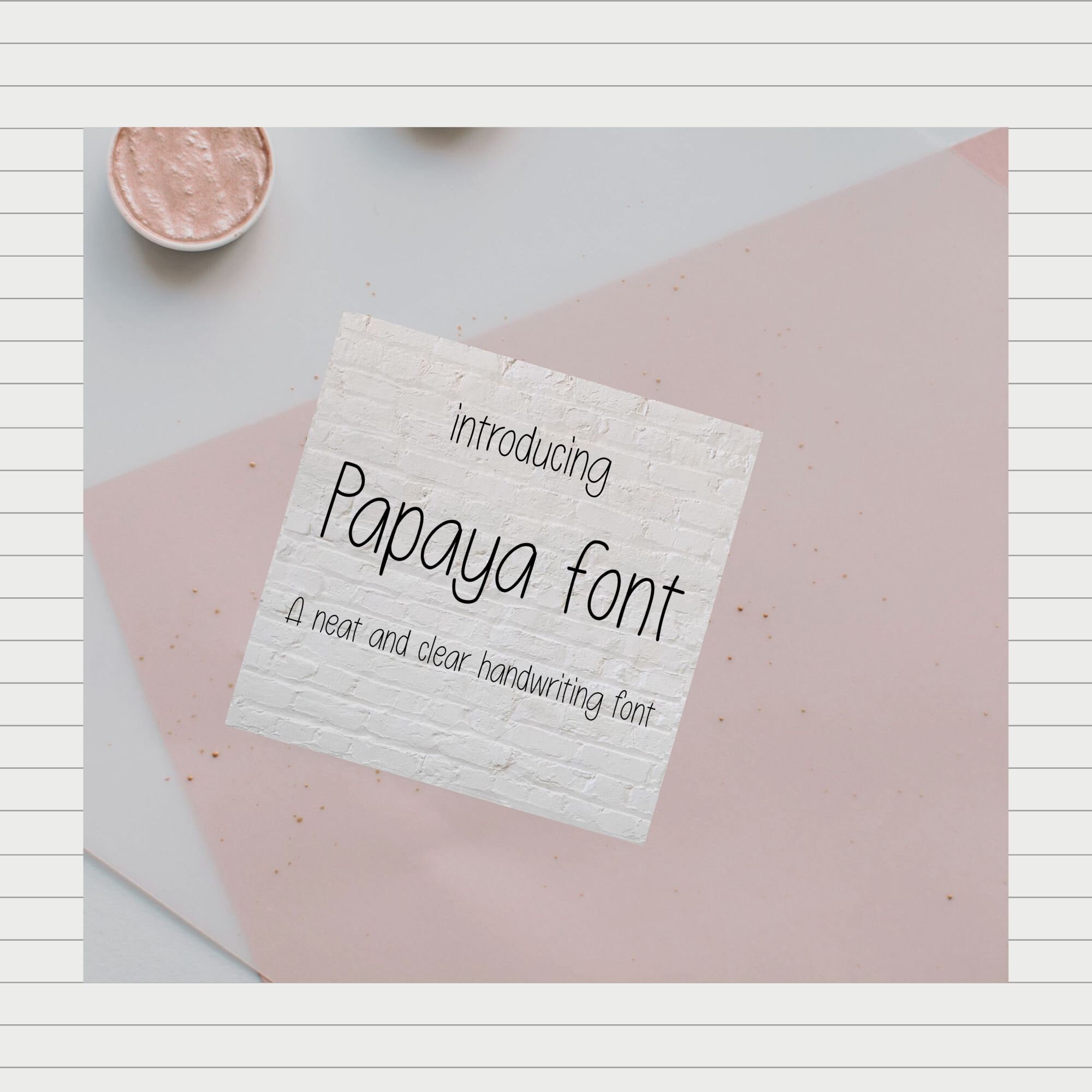 Papaya Font a Neat Handwritten Font Digital Font Clear Handwriting Font