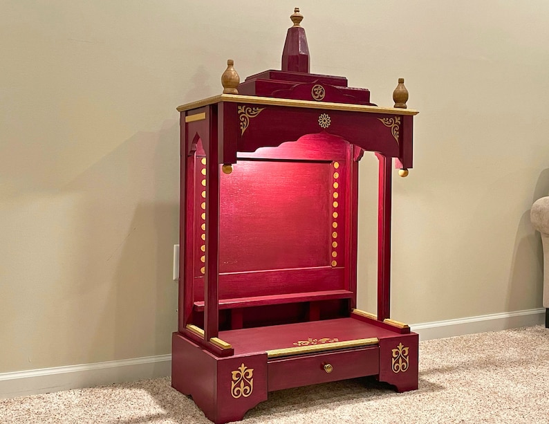 Pooja Mandir for Home, Made in USA, Fast Free Shipping image 1