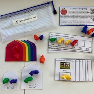 Farm Learning Bag. Busy Bag. Animals. Farm. Fine Motor Skills. Toddler Play. Preschool Play. Loose Parts. Kids Travel. Homeschool. Gift.