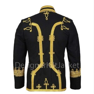 Men's Napoleonic Hussar Jacket Tunic Pelisse Jimi Hendrix Jacket Military Uniform Jacket zdjęcie 2