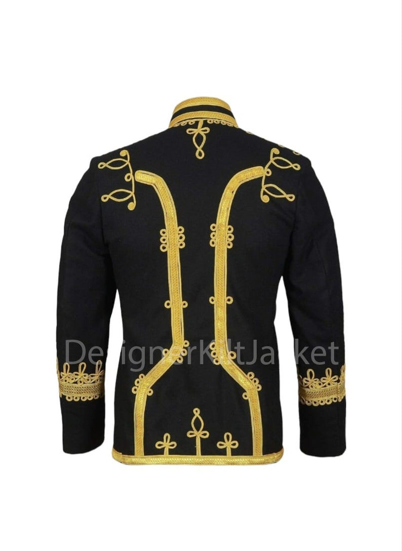 Men's Napoleonic Hussar Jacket Tunic Pelisse Jimi Hendrix Jacket Military Uniform Jacket zdjęcie 2