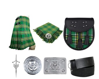 Men's Tartan Leather Sporran Scottish Thistle Accessories Kilt Set Traditional Wedding Kilt Outfit Available in Various 40+ Tartans