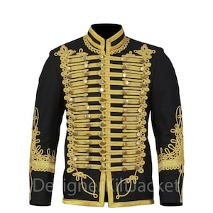 Men's Napoleonic Hussar Jacket Tunic Pelisse Jimi Hendrix Jacket Military Uniform Jacket zdjęcie 1