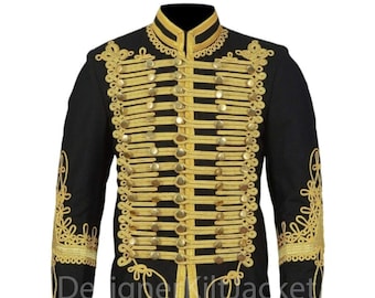 Giacca da ussaro napoleonico da uomo, tunica Pelisse, giacca da Jimi Hendrix, giacca uniforme militare