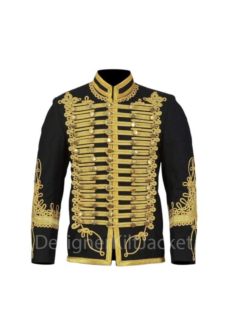 Men's Napoleonic Hussar Jacket Tunic Pelisse Jimi Hendrix Jacket Military Uniform Jacket zdjęcie 1