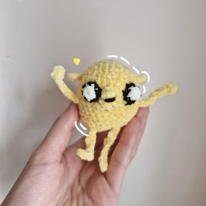 Jake The Dog Adventure time inspired crochet plushie amigurumi - keyring soft stress toy - yellow dog cartoon charactern- gift keychain
