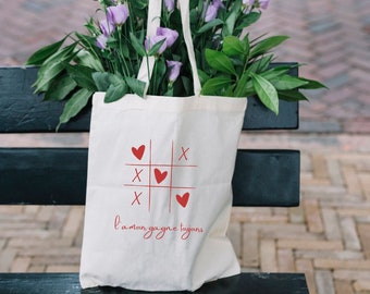 Tote Bag Coton | Sac fourre-tout | Sac réutilisable en coton | Tote Bag Amour | Love Tote Bag