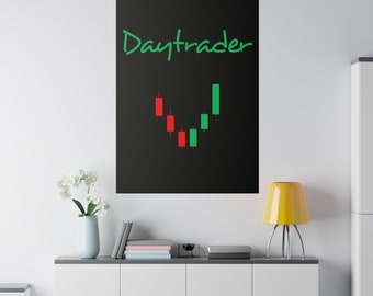 Wandbild mit Rahmen Daytrader mit Kerzen