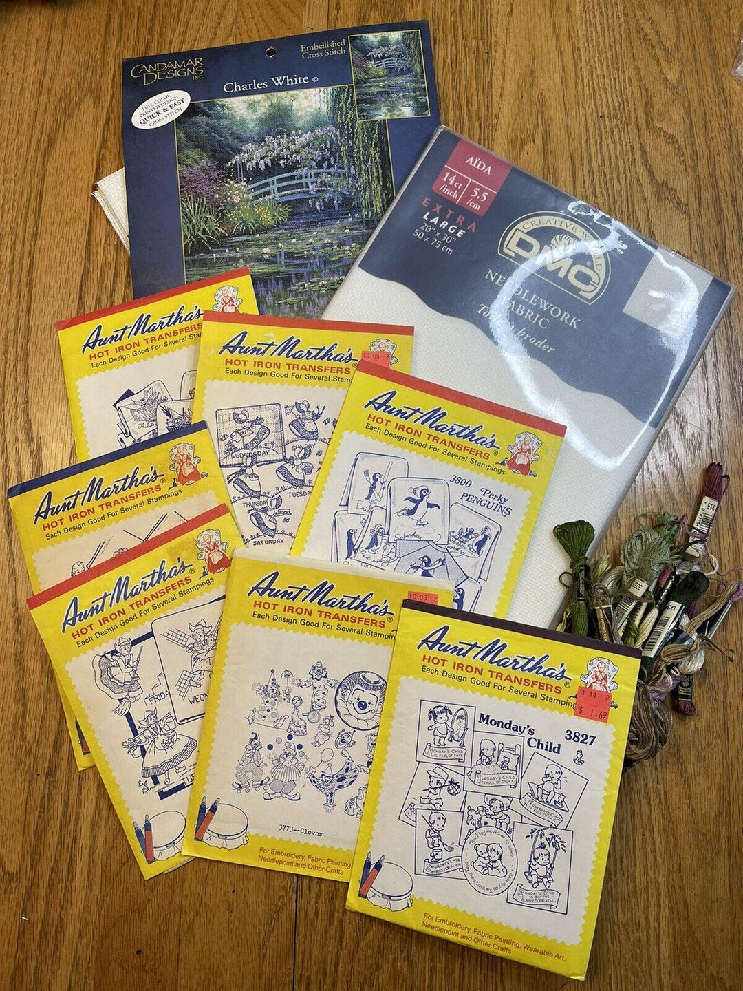 Vintage Aunt Martha's Hot Iron Transfers for Embroidery Needlepoint Lot ...