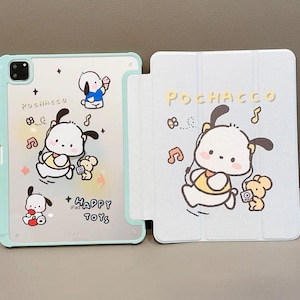 Kawaii Pochacco iPad Case – Sanrio Cover with Pochacco Mint Green for iPad A16, iPad Air, iPad Pro, iPad Mini
