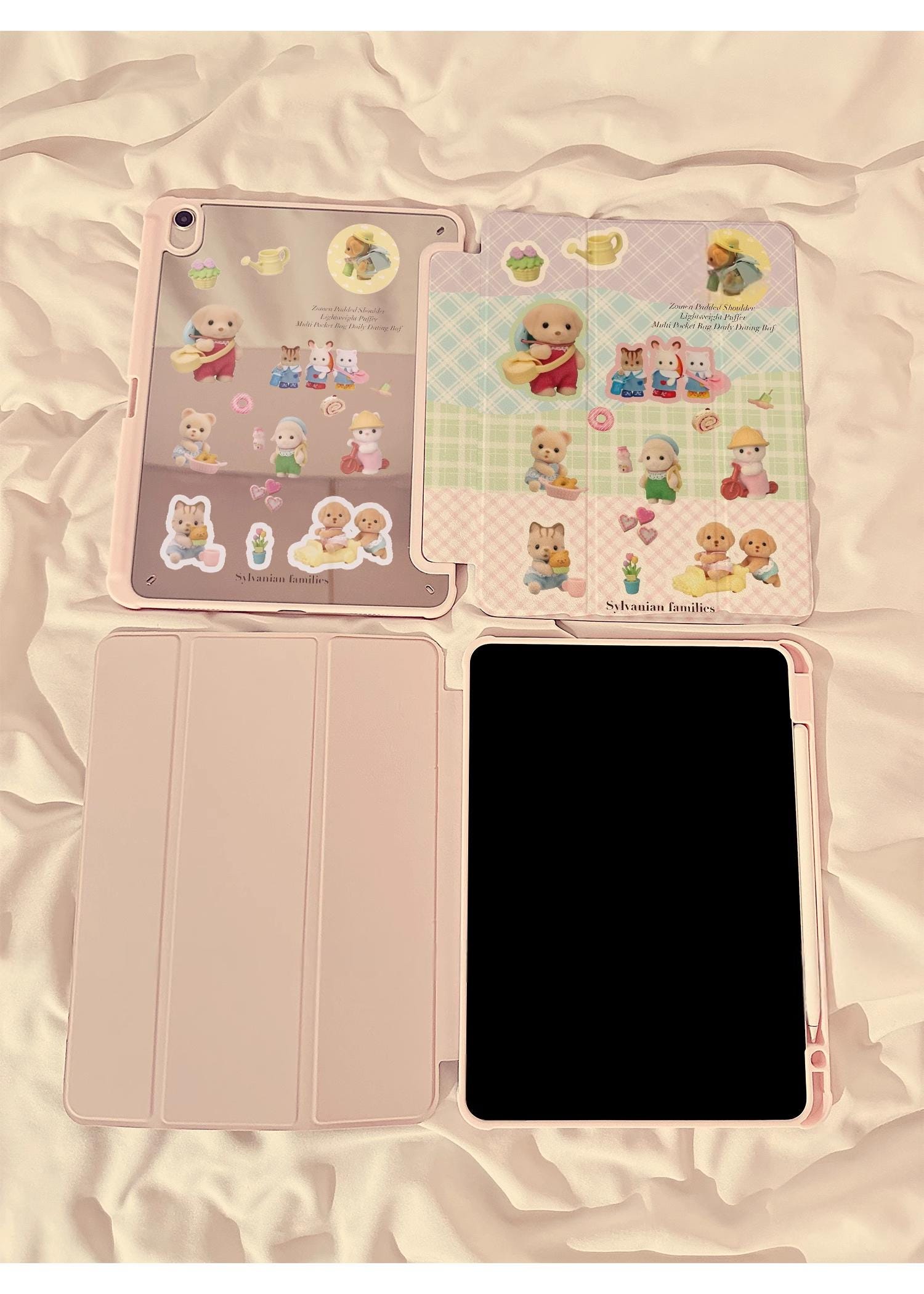 Sylvanian Families iPad Case - Pastel Gingham Cover for Apple iPad