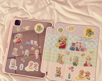 iPadケース　シルバニア Sylvanian Families iPad Case - Pastel Gingham Cover for Apple iPad