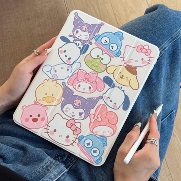 Kawaii lindo Sanrio iPad caso: Hello Kitty, Cinnamoroll iPad caso cubierta para iPad 9.7" 10.2" 10.9" 11", iPad Air 4 5 iPad mini 6 iPad Pro