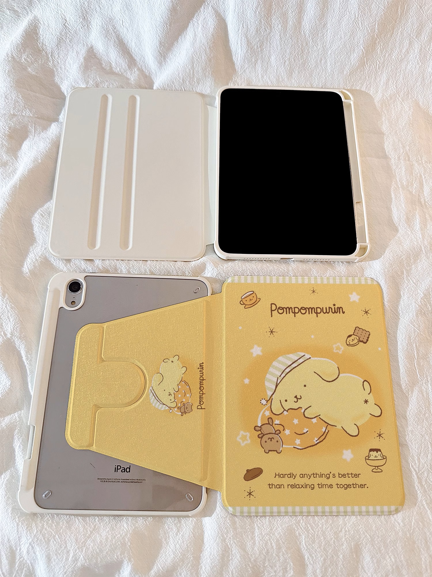 iPad - ポムボムさん専用 とってもキュートなサンリオのポムポムプリン iPad ケース: サンリオの