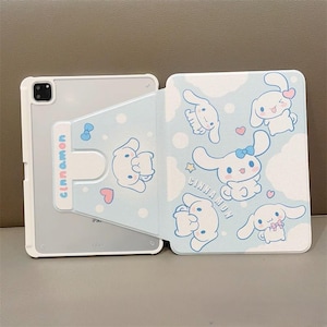 Sky Blue Cinnamoroll iPad Case - Cute Sanrio iPad Cover for iPad A16 2025, iPad Air, iPad Pro 2024, iPad Mini with Stand & Pencil Holder