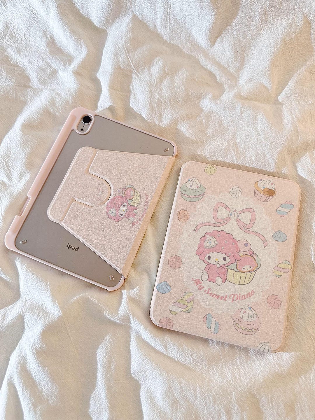 かわいいスイートピアノ サンリオ iPad ケース: パステルピンクの