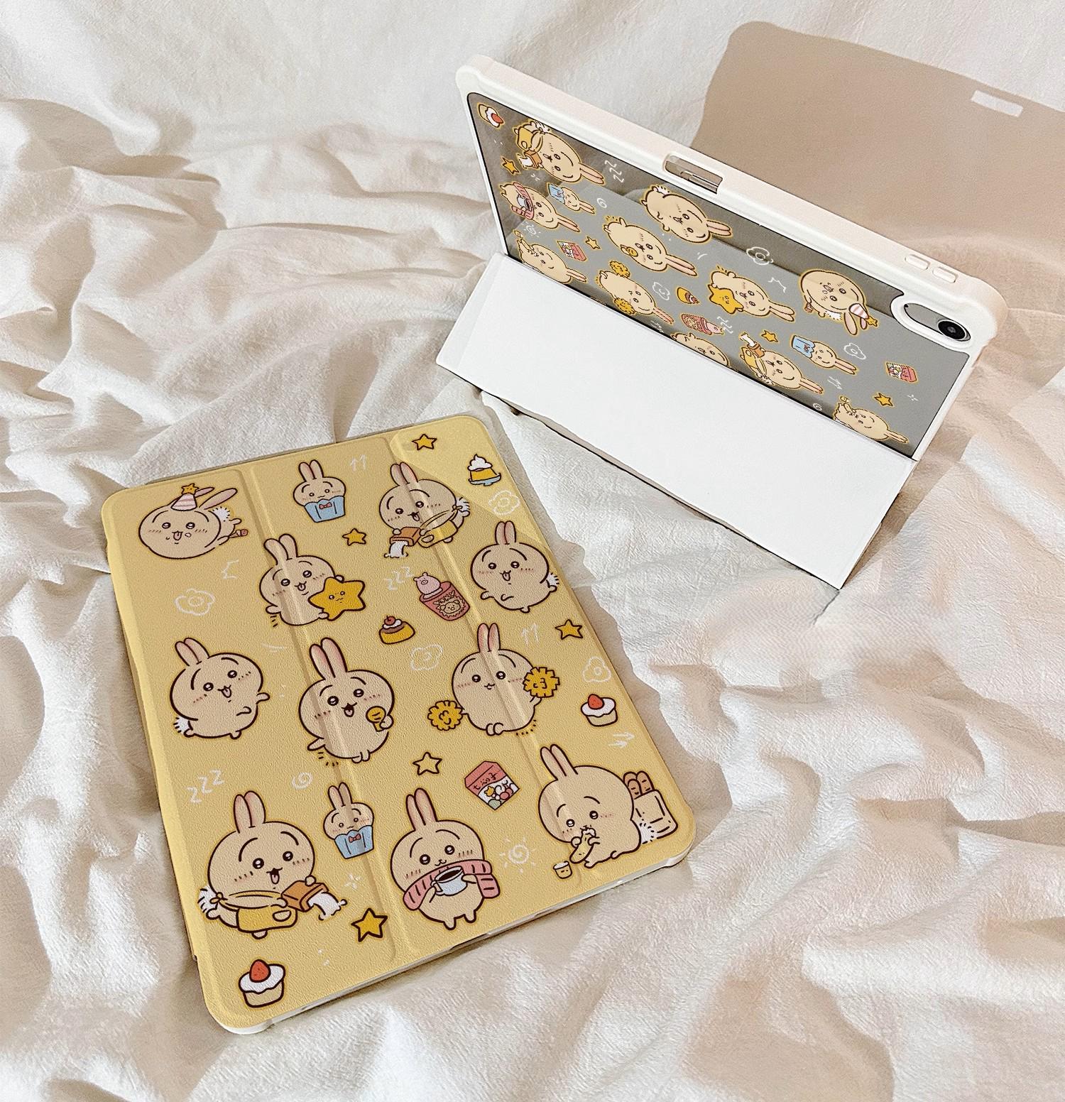 Kawaiii Chiikawa Yellow iPad Case: iPad Case With Pencil Holder