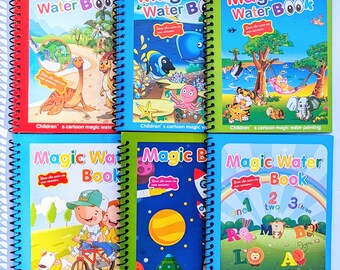 Kids/Children/Toddlers Painting/Drawing/Writing Reusable Magic color Book with Water Marker Many Different Themes size 18*15 cm Perfect Gift