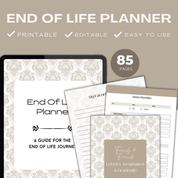 End of Life Planner, A Guide for Life’s Final Chapters, Last Wishes and Practical Planning, Legacy Organizer, Funeral Planning, Estate Plan