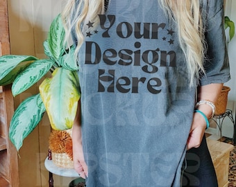 Comfort Colors C1717 Mockup | Pepper Oversized Tshirt Mockup | Model Mockup Aesthetic Shirt | Trendy Mockup | Hippie Mockup | Boho Mockup